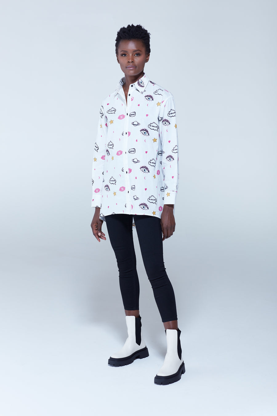 House of Holland Embroidered Shirt in White