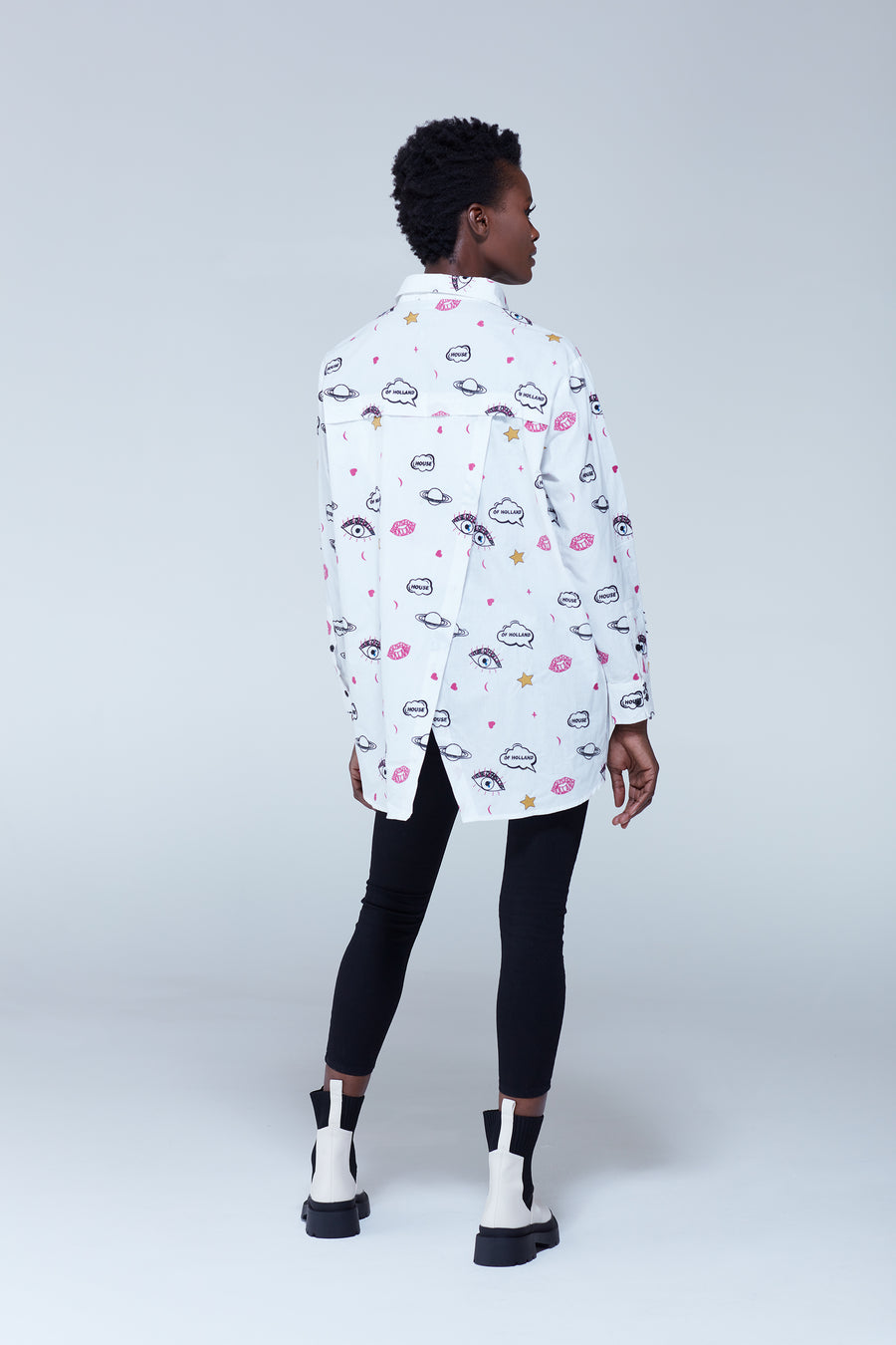 House of Holland embroidered shirt in white