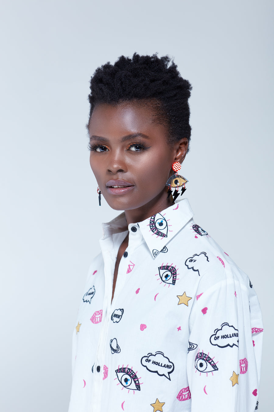 House of Holland embroidered shirt in white