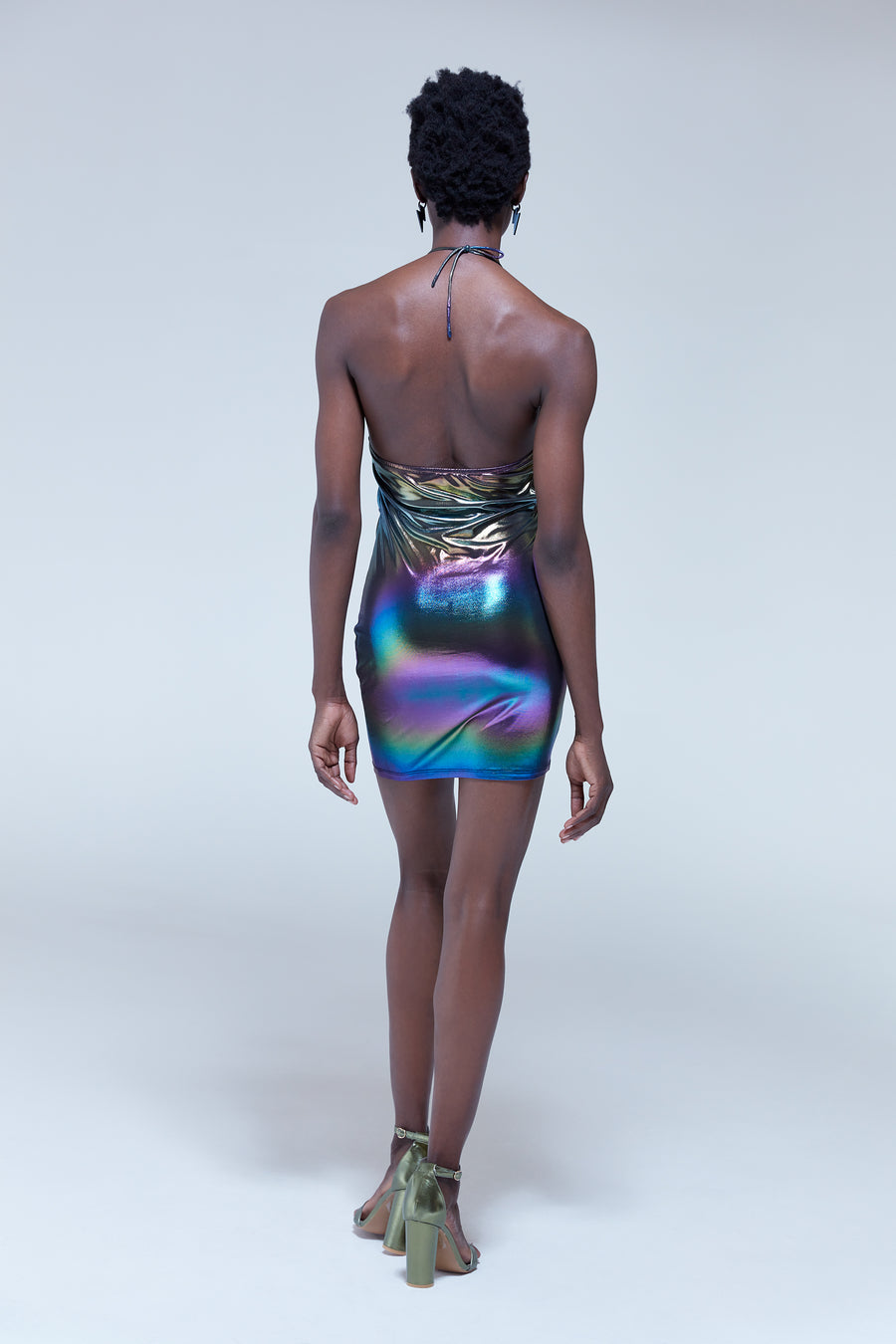 House of Holland cut out halter-neck mini dress in multicolour