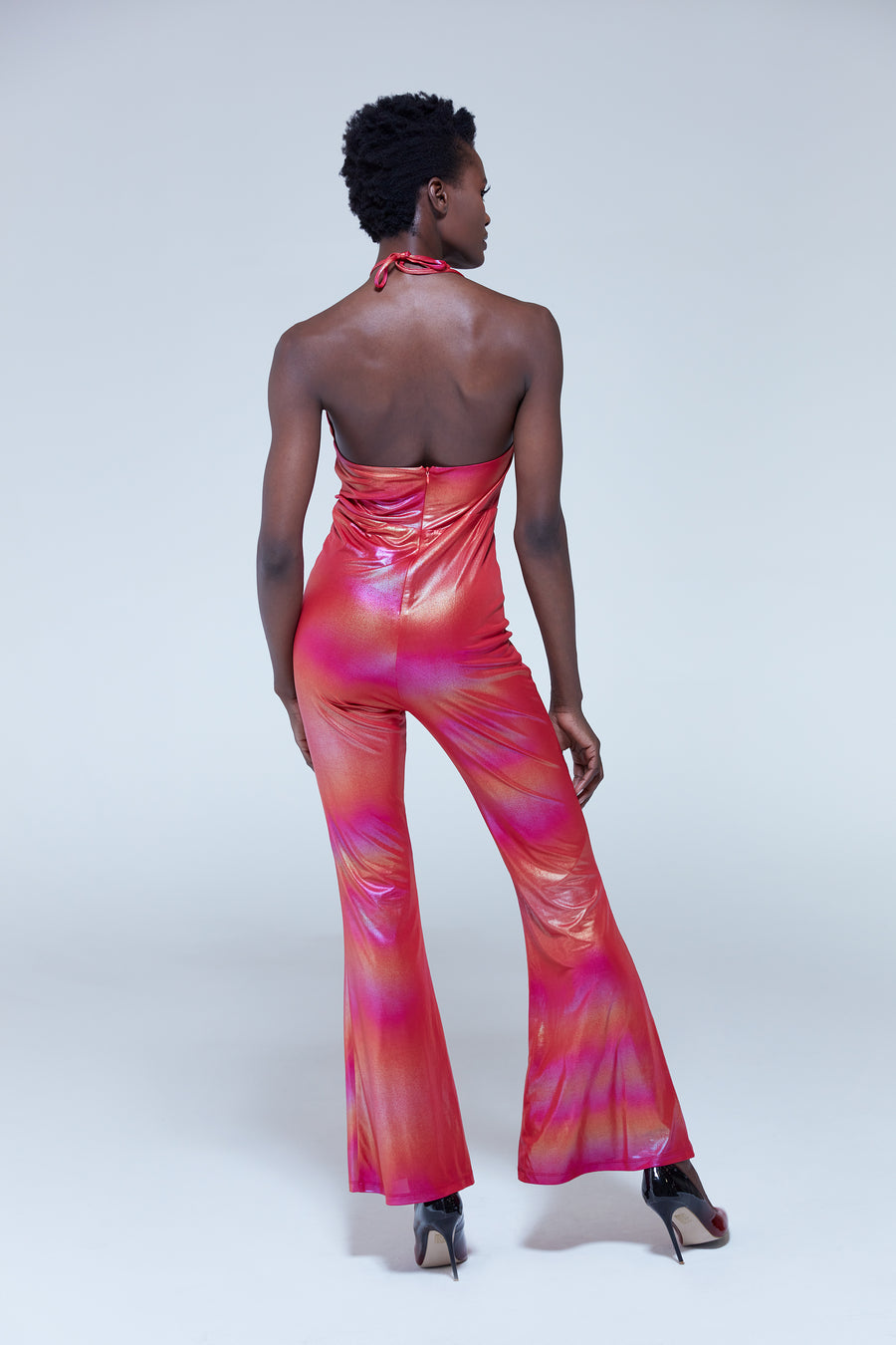 House of Holland cut out halter-neck jumpsuit in pink