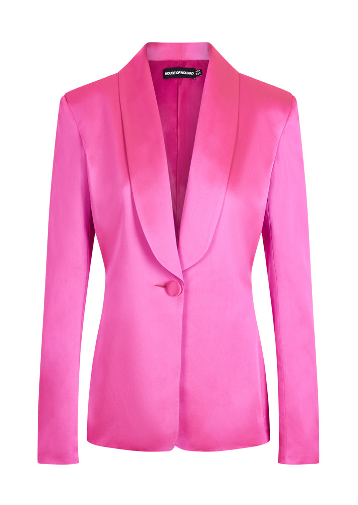 Pink Satin Tailored Jacket