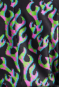 House Of Holland Neon Green And Pink Flame Print Suit Blazer With Black Lining And Belt Detail