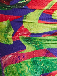 House Of Holland Abstract Multicolour Print Midi Dress With Ruching Detail