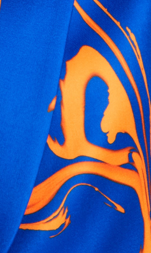 House Of Holland Marble Print Blazer In Blue And Orange