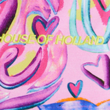 House Of Holland Heart Printed Jersey Top With Open Back