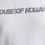 House Of Holland Holographic Rainbow Transfer Printed T-shirt in White