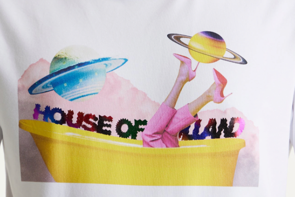 House of Holland Planet Printed T-shirt in White