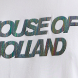 House of Holland Shimmer Rainbow Transfer White Printed T-shirt