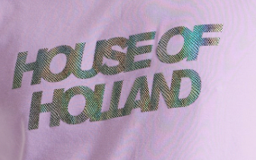 House of Holland Holographic Transfer Printed T-shirt in Lilac