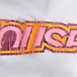 House of Holland Iridescent Laser Cut Printed T-Shirt in White