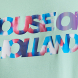 House Of Holland Iridescent Transfer Printed T-Shirt in Egg Blue