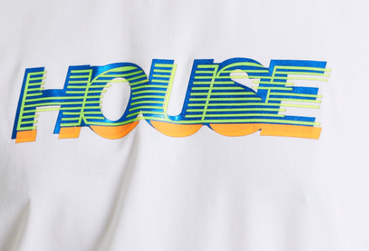 House of Holland White Laser-Cut Transfer Printed T-shirt