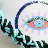 House Of Holland White Crossbody Bag with Printed Logo and Plait Handle