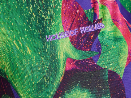 House Of Holland Abstract Multicolour Print Mini Dress With Cut Out Details