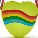 House Of Holland Heart Shape Cross Body Bag In Lime, Pink And Rainbow