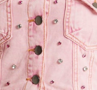 House of Holland Light Pink Denim Bandeau Top