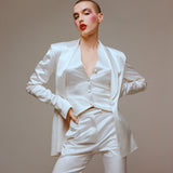 House of Holland White Satin Tailored Jacket