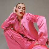 House of Holland Pink Satin Tailored Jacket