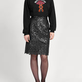 House of Holland Black Lace Pencil Skirt
