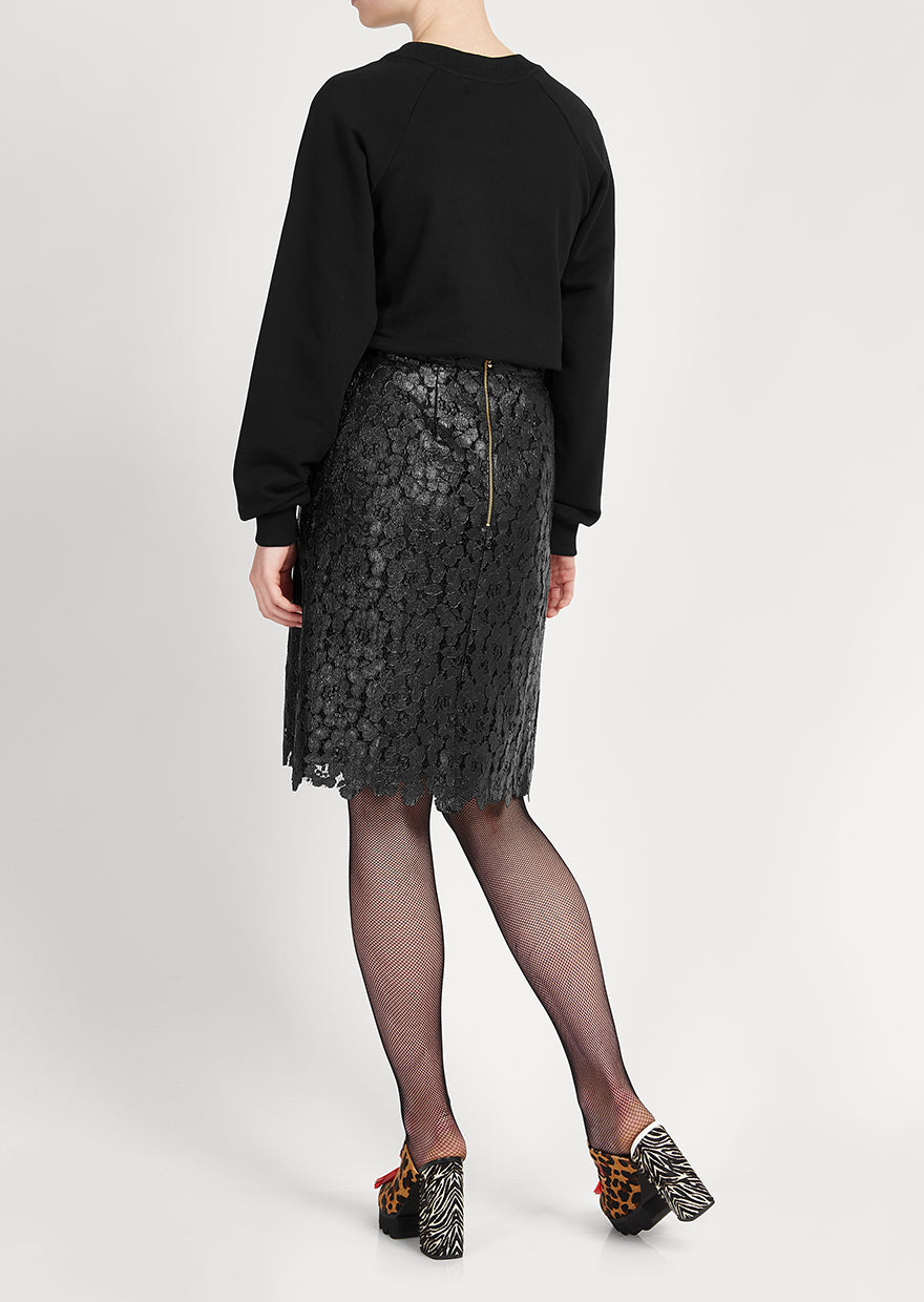Black Lace Pencil Skirt