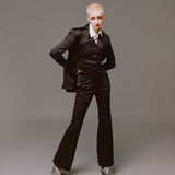 House of Holland Black Satin Tailored Flared Trouser