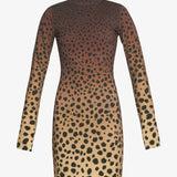 Cheetah Print High Neck Dress