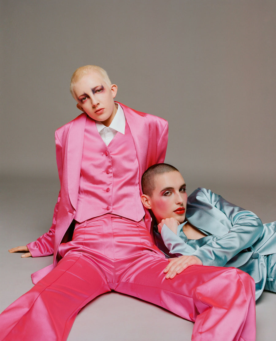 Pink Satin Tailored Jacket